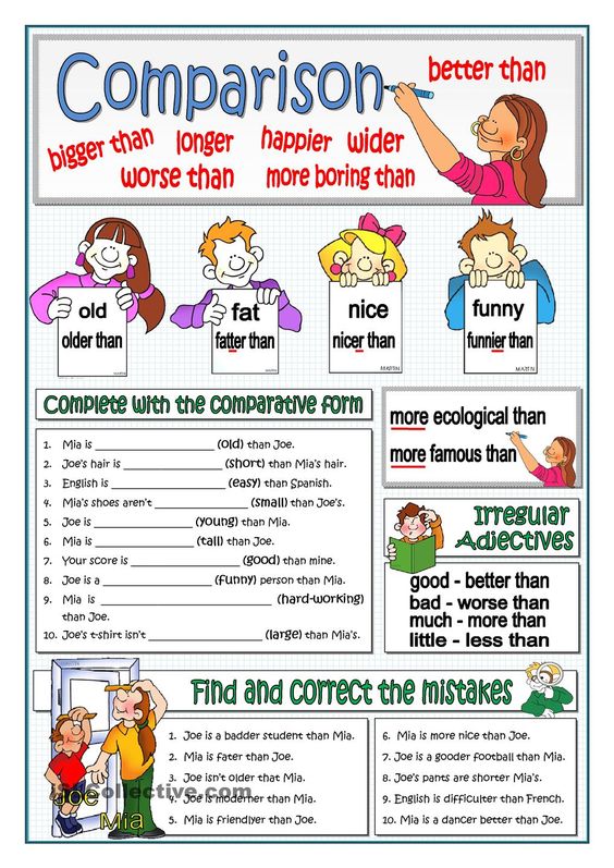 exercice comparatif superlatif anglais