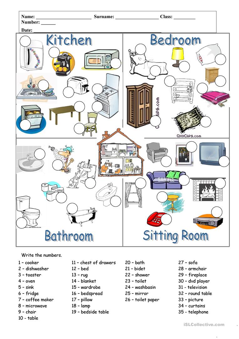 Ensembles de mots : Les pièces de la maison (Teacher-Made)